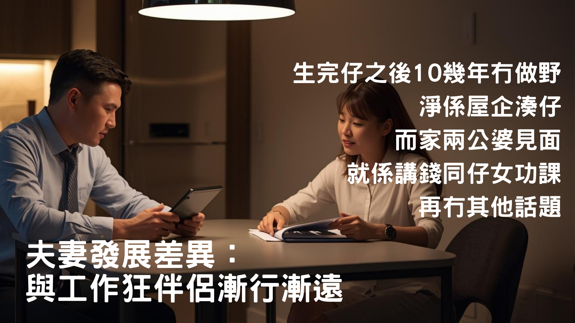 夫妻發展差異：與工作狂伴侶漸行漸遠